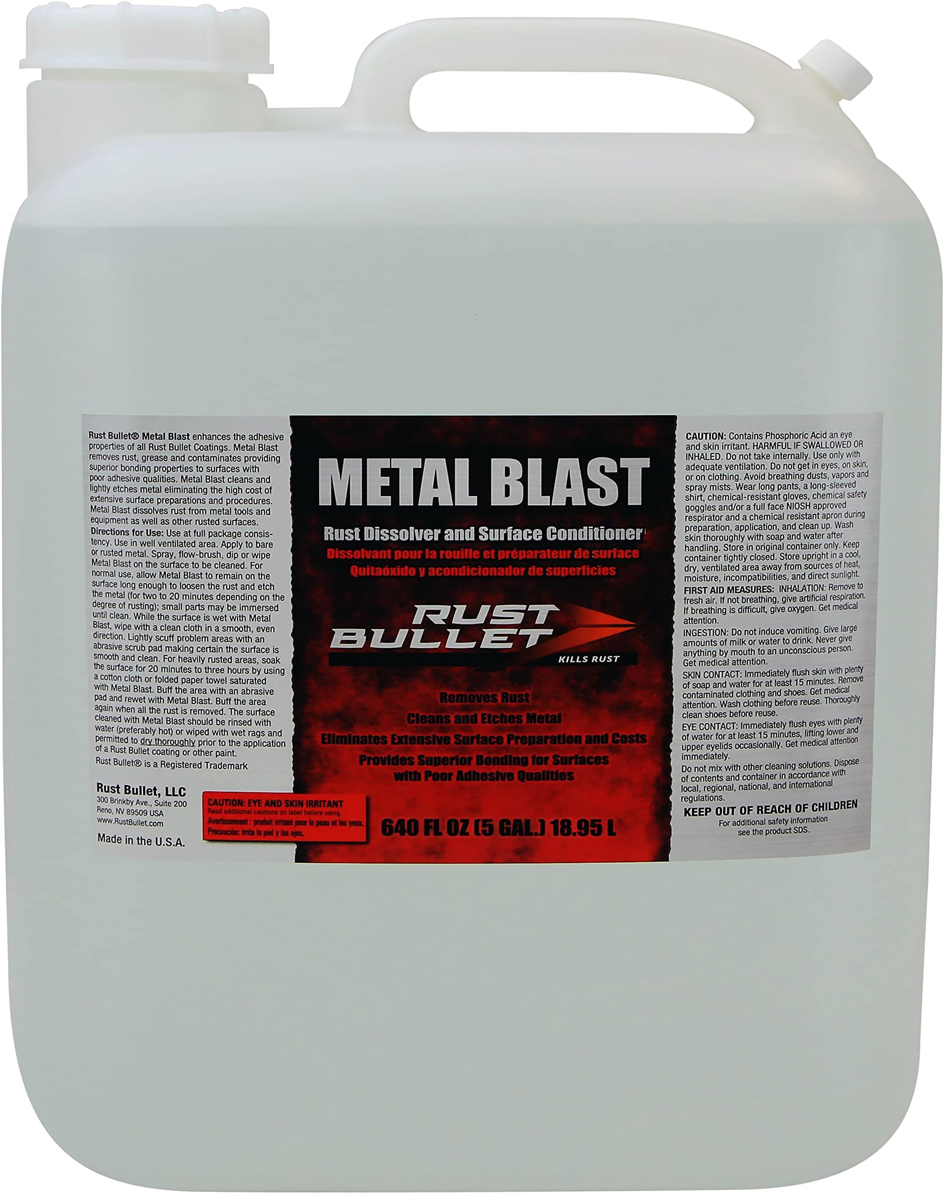 Metal Blast - 5 Gallon - Rust Remover & Metal Prep, Cleaner & Conditioner for Superior Adhesion, Eliminates Grease, Contaminants & Corrosion