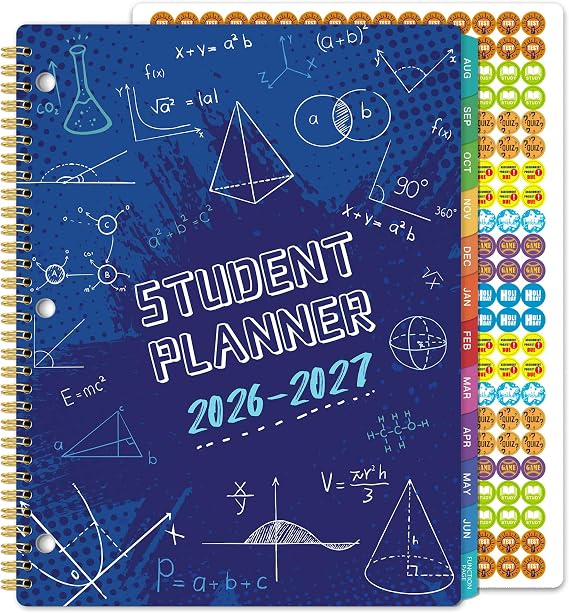Student Planner 2026-2027 - Academic Year Weekly & Monthly School Planner, Aug 2026 - June 2027, 11 9, Academic Planner with Stickers, Monthly Tabs, Perfect Organizer