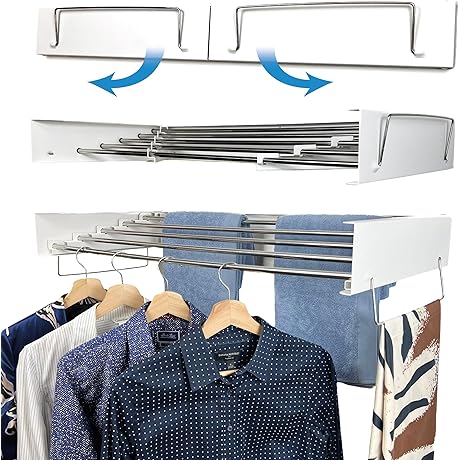 Wall Mounted Drying Rack - Stainless Steel 5 Rods