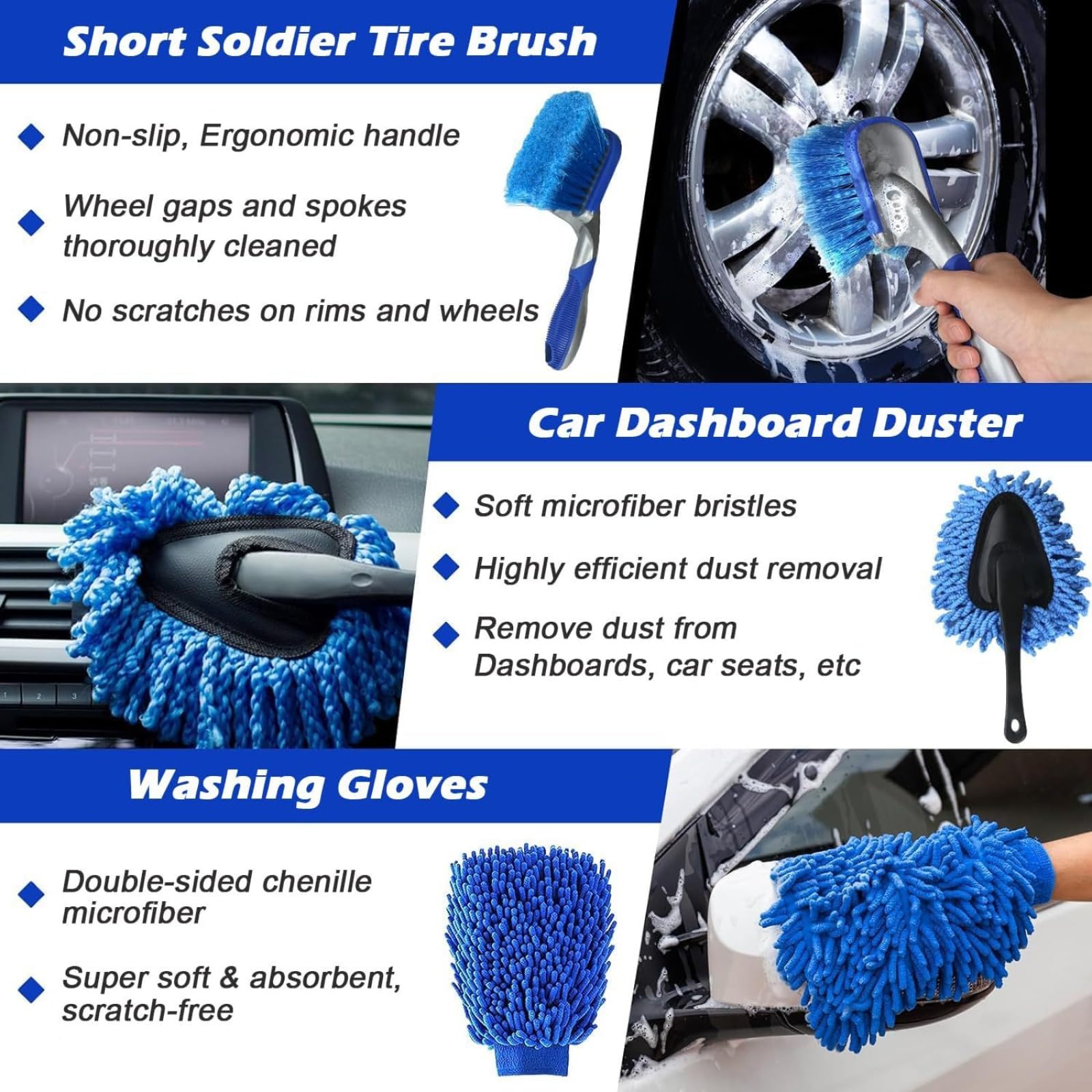 Auto Reinigungsset, 25/30/40 Pcs Autopflege Set, Auto Detailing Pinsel Auto Waschset für Auto Reinigung Innenraum und Außen, Lüftungsschlitz, Armaturenbrett, Motor, Rädern, Haushaltsreinigun