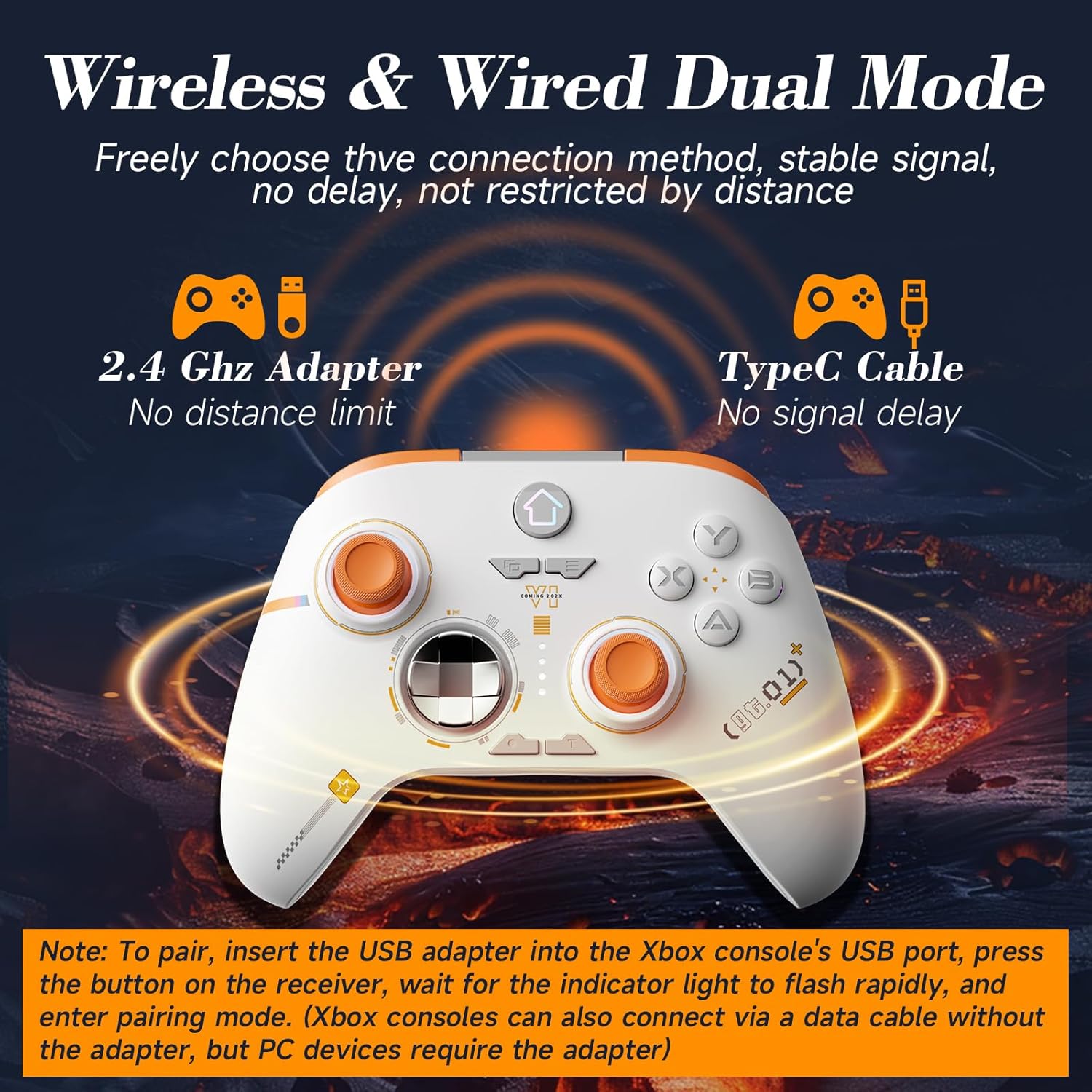 Wireless Controller for Xbox One, 2.4G Wireless PC Controller for Xbox Series X/S/One & PC, ALPS Joysticks & Hall Triggers Wireless Gaming Controller with 1000mAh Battery (No 3.5mm Audio Function) Blue