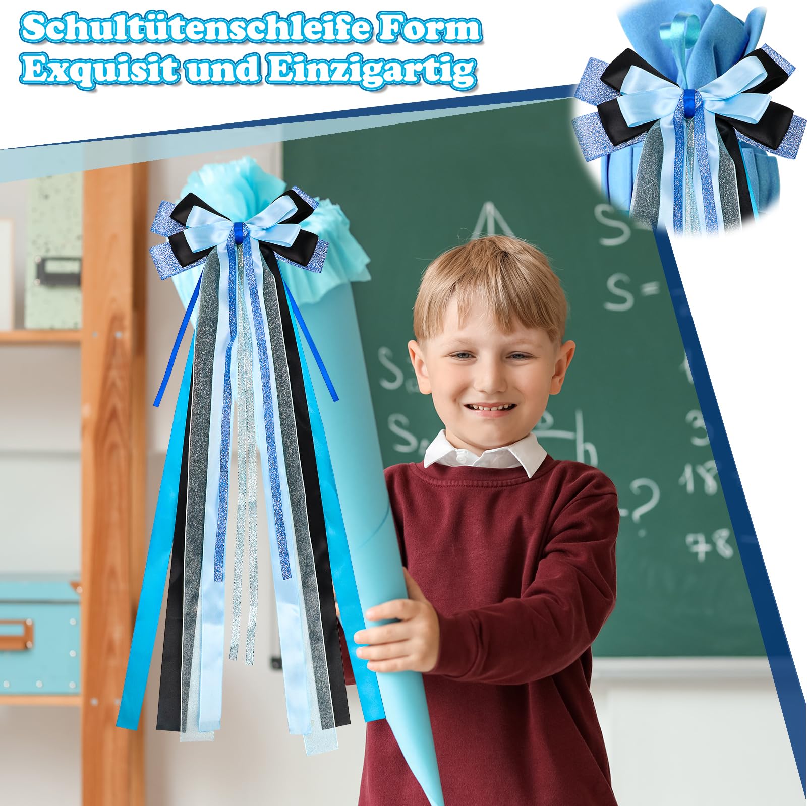 Schultütenschleife Mit Schmetterling - Lila, 60x20 Cm, Organza, Für Einschulung Deko