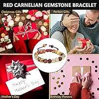 Vista 145 de Adjustable Crystal Bracelet – Gemstone Bead Bracelet with Adjustable Macrame String – Chic Gemstone Bracelet for Men and Women – 8mm Round Healing