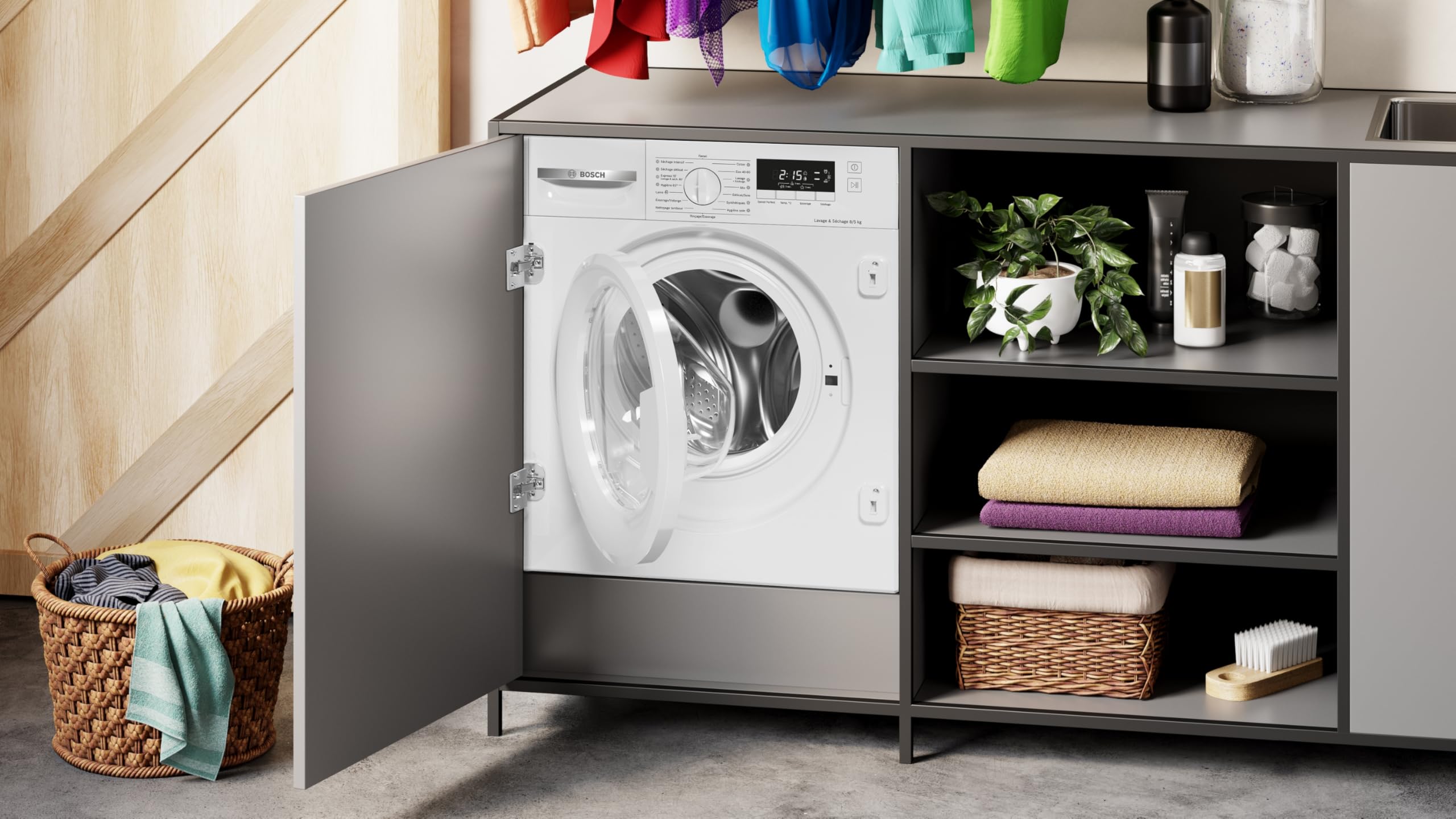 Série 4, Lave-linge séchant intégrable, 8/5 kg, WKD28260FR
