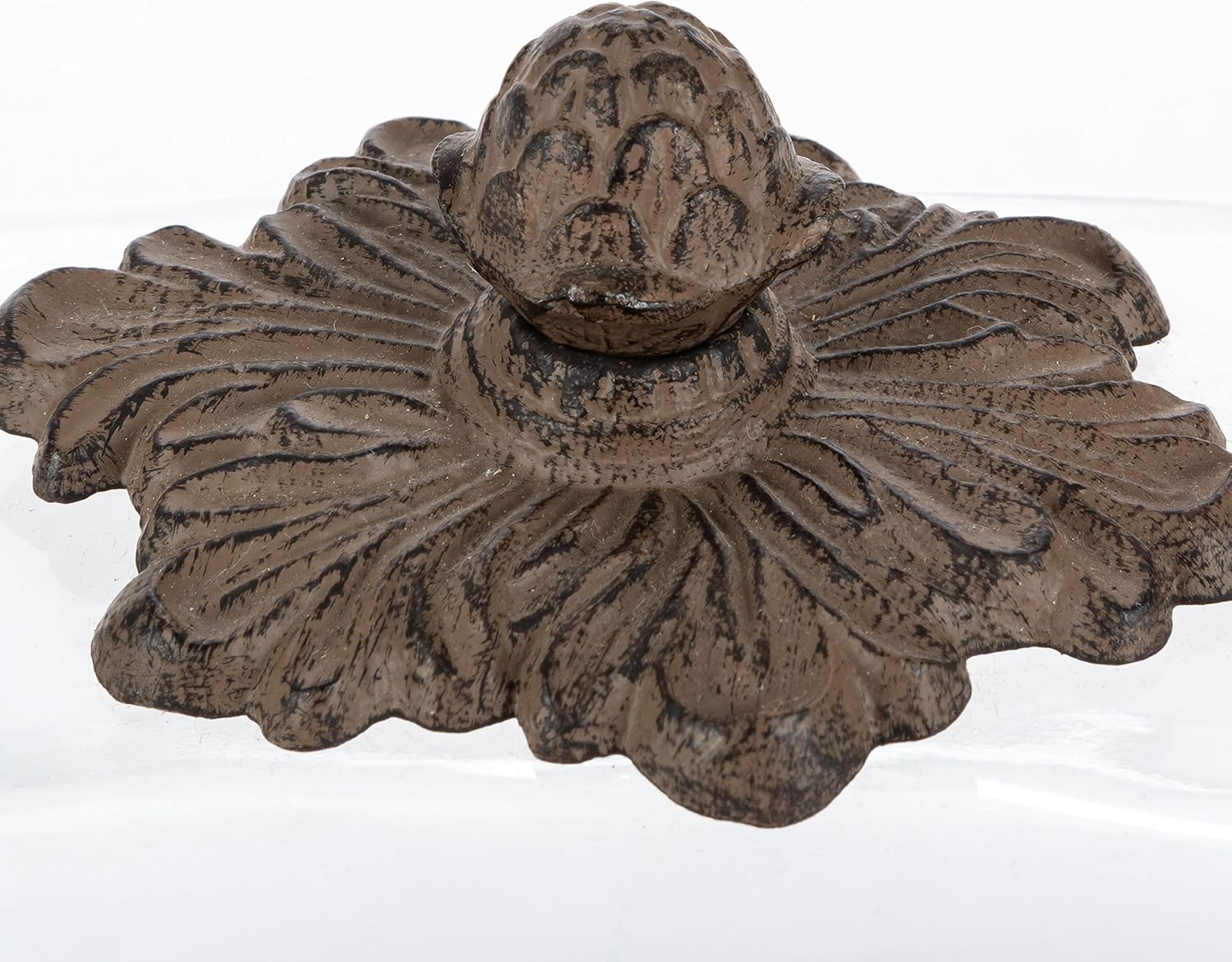 Cream Ceramic Butter Dish with Metal Work in Acanthus Leaf Design