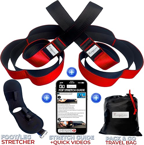 Miniatura 2 de Fitness Stretching Strap with neoprene padded loops, fascia stretcher Nylon Strap for pre and post workout stretches, yoga, exercise, Physical