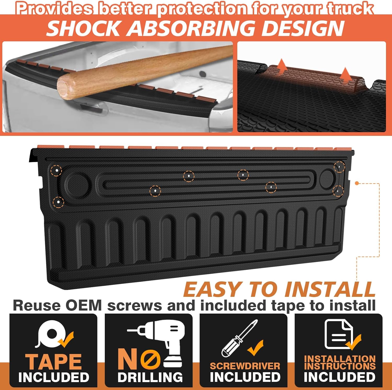 TripleAliners Truck Bed & Tailgate Mat Compatible with Ram 1500 2002–2018, Ram 1500 Classic 2019–2024, 2500/3500 2002–2026; 6'4" Bed; Full-Coverage All-Weather TPE Liner with Tailgate Cap Prot