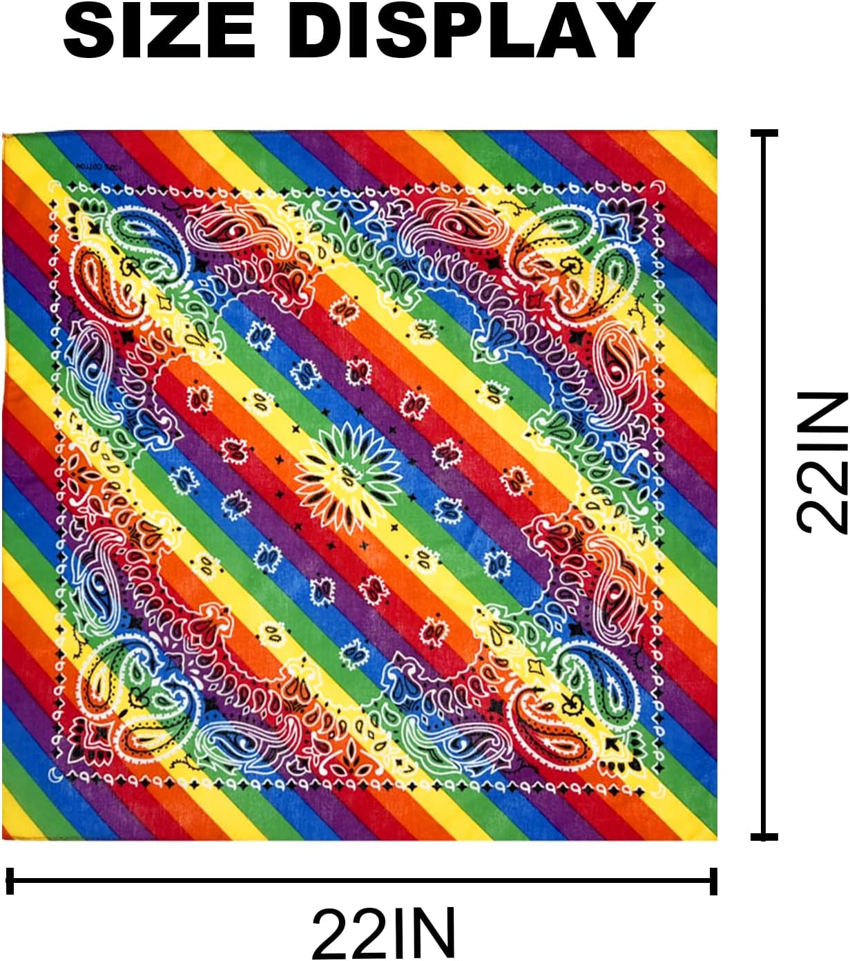 6 Pieces Rainbow Pride Bandana Square Scarf Gay Pride Bandana Headband Scarf for Party Celebration Supplies - Image 7