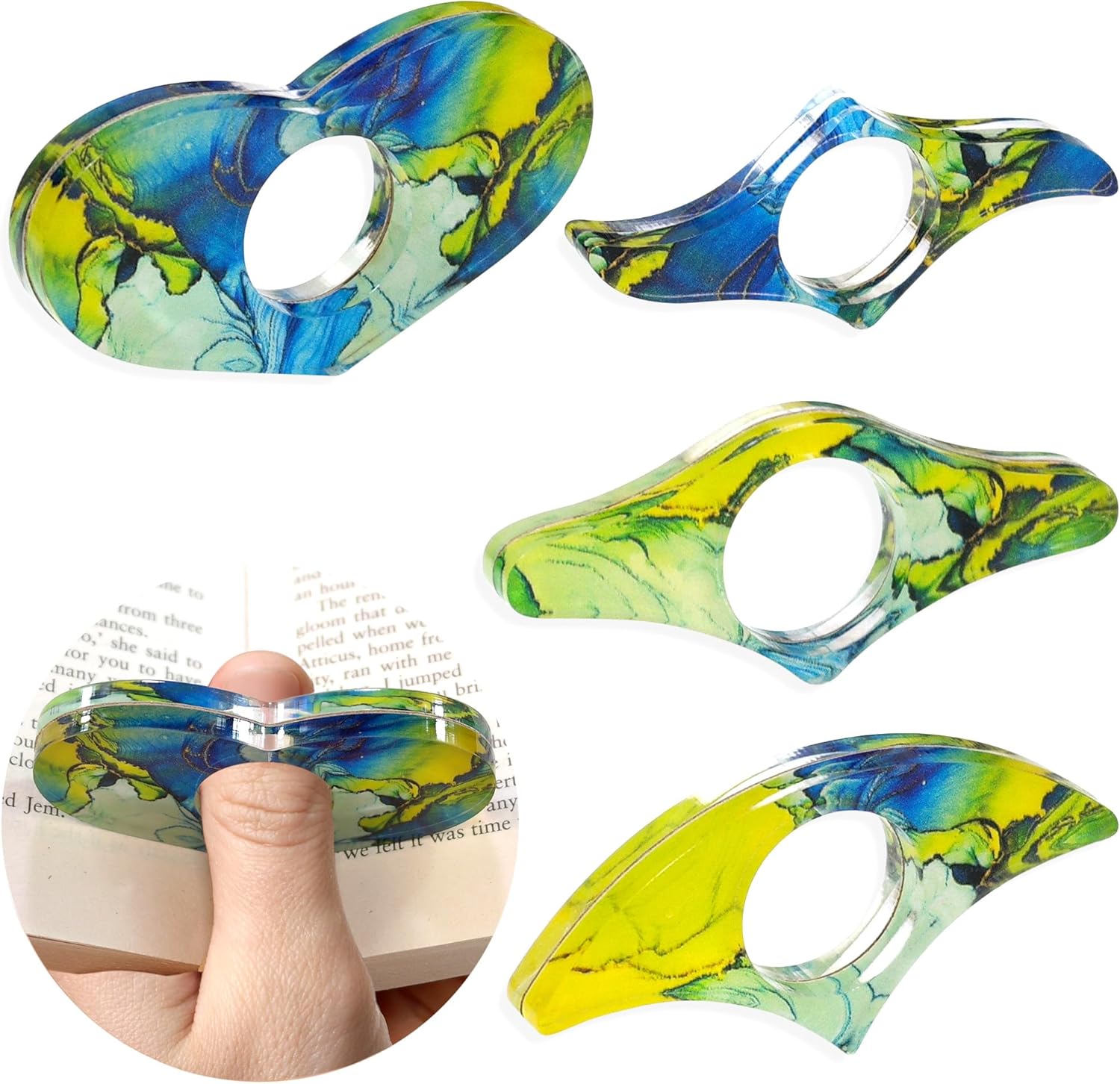 4Pcs Book Page Holders for Reading Transparent Thumb Bookmarks Keep Book Opener Holder Hands Free Reading Accessories for Bookworm Teachers Book Lovers Literary Readers Gifts 4Pcs Book Page Holders for Reading Transparent Thumb Bookmarks Keep Book Opener Holder Hands Free Reading Accessories for Bookworm Teachers Book Lovers Literary Readers Gifts