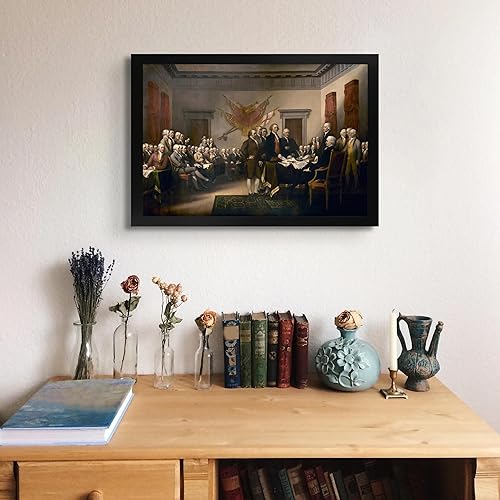Vista 60 de Declaración de independencia de John Trumbull - Lienzo enmarcado para decoración de pared, lienzos de reproducción de pintura fina Impresión