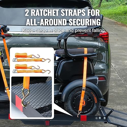 Miniatura 3 de VEVOR Soporte para silla de ruedas de montaje en enganche, soporte de scooter de movilidad de 500 libras con rampa plegable, cesta de enganche de