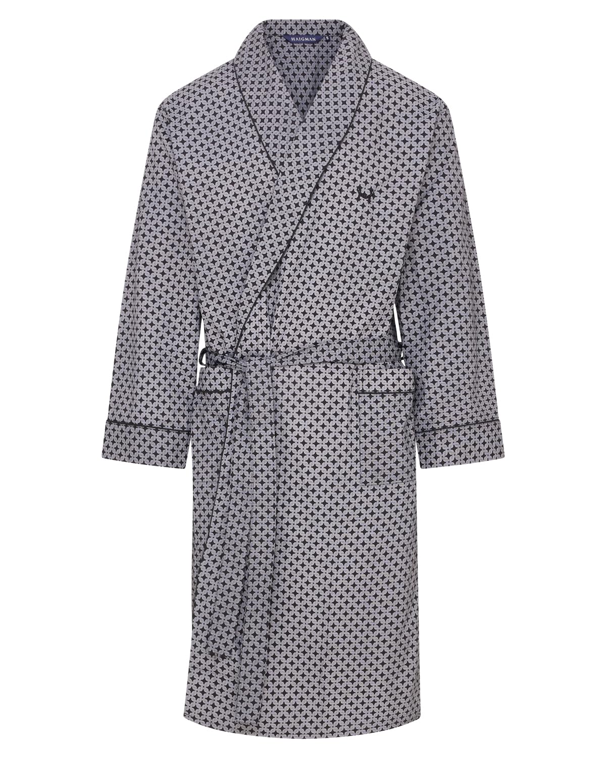 Undercover Men's Black Chain Print Haigman Easy Care Printed Dressing Gown 7596 Large