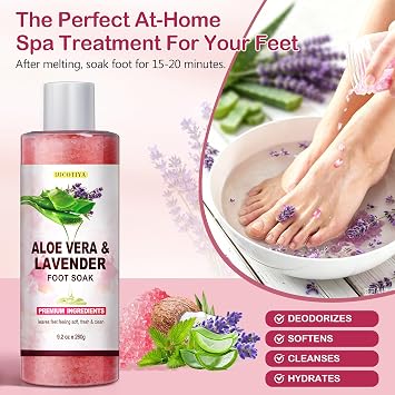 Aloe Lavender Foot Soak Set Salts Foot File Urea Cream Callus Remover