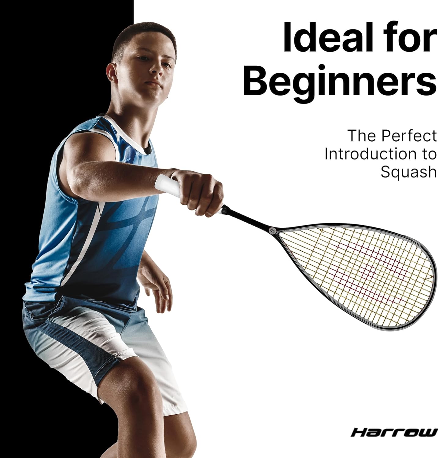 Harrow Sports Storm 145 Squash Racquet for Beginners | Enhanced Power & Precision | Carbon-Graphite Composition | Lightweight at 145 g | Squash Racket in Black and Maroon