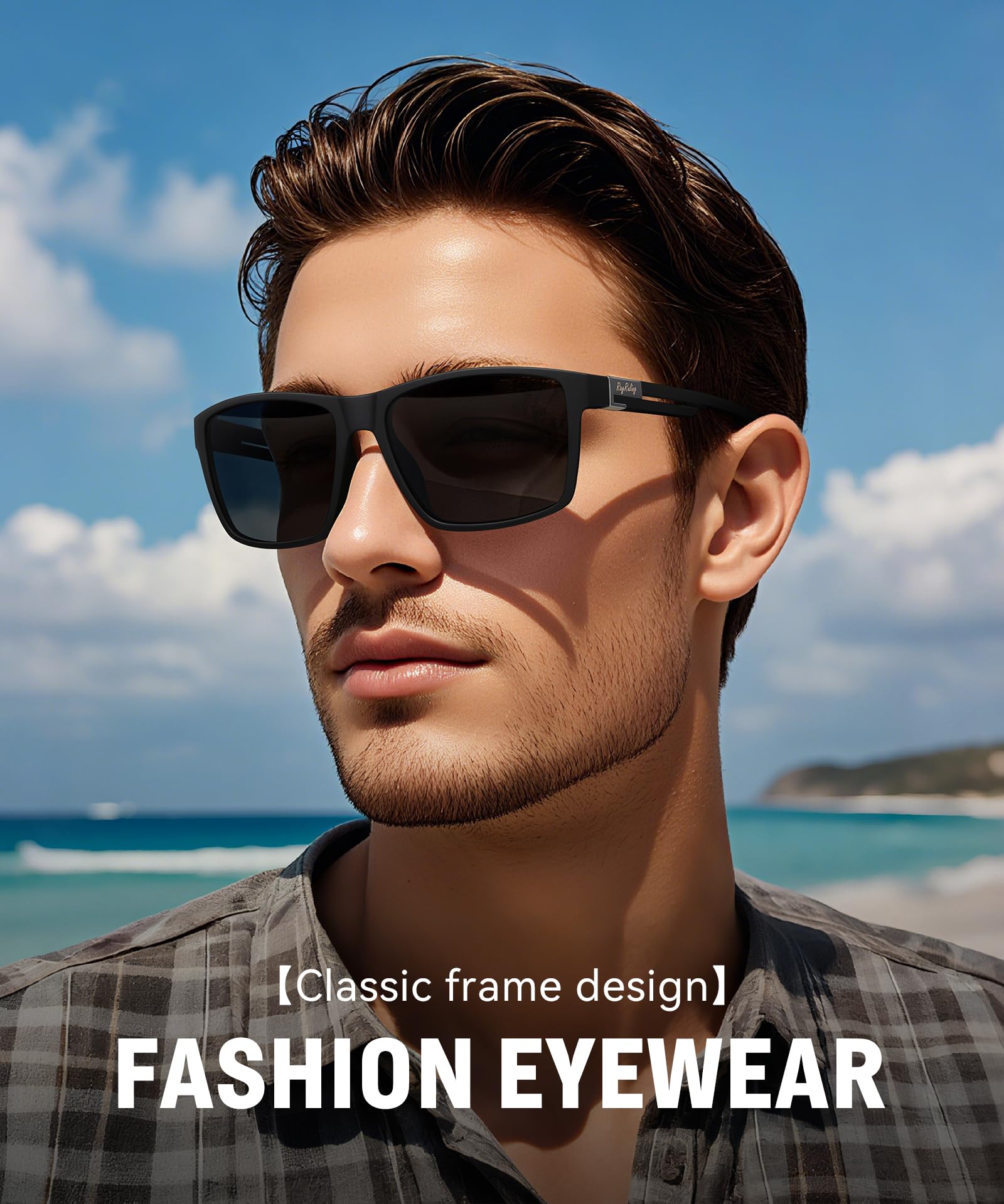 2 Paar Sonnenbrille Herren Polarisierte Damen, Sport Sunglasses Men Schwarz,Retro TR90 Ultraleicht Rahmen, UV400 HD Golf/Fahren/Angeln/Reisebrille/Outdoor-Sportarten Mode Sonnenbrillen