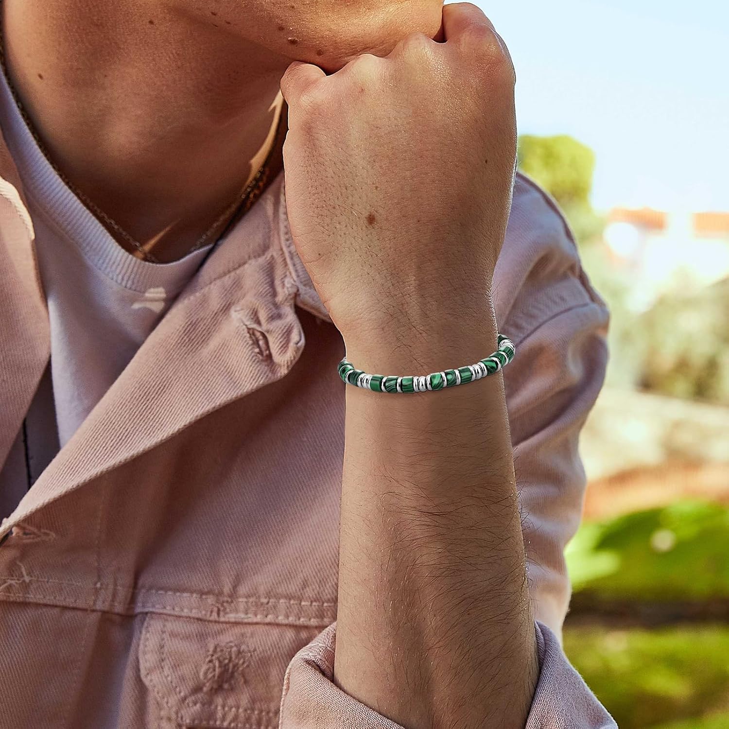 Mens Bracelet, Boho Stainless Steel Bracelets for Men, Beaded Bracelets, Jewelry Gifts for Husband, Father, Friends - Image 7