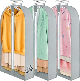 Sponsored Ad - FADOTY 40" Clear Garment Bags for Hanging Clothes 6.3" Gusseted Hanging Garment Bags for Closet Storage Tra...
