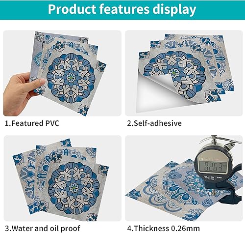 Miniatura 7 de 24 calcomanías para azulejos para despegar y pegar, pegar en azulejos en muro para cocina, pared, azulejos, papel tapiz para baño, vinilo