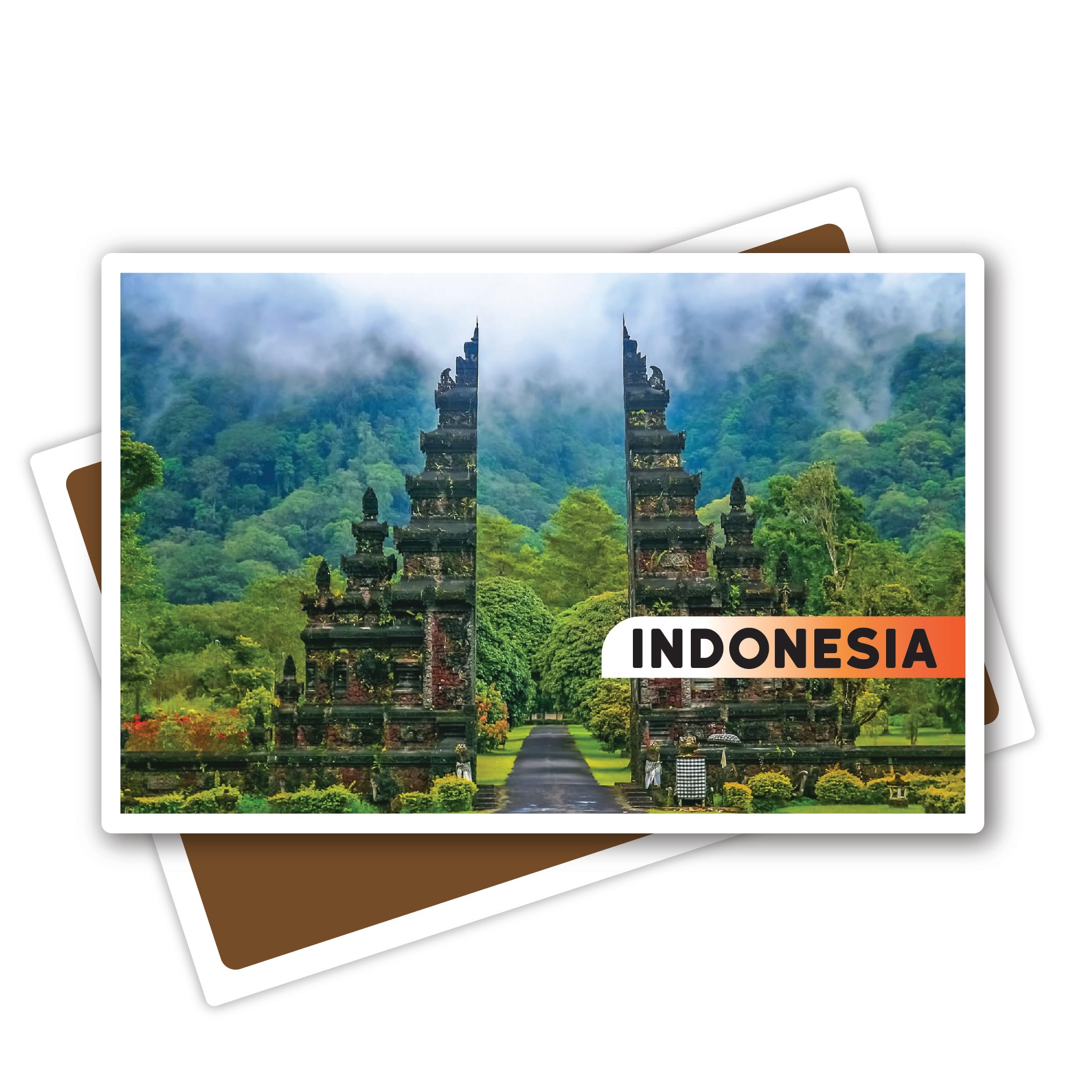 World Famous Country Cities Towns Villages Acrylic Fridge Magnet | 3x2 Inches, 3mm Thick | Decorative for Home, Office, Locker, PC Cabinets, Almirah Pack of 1 (Indonesia-2)