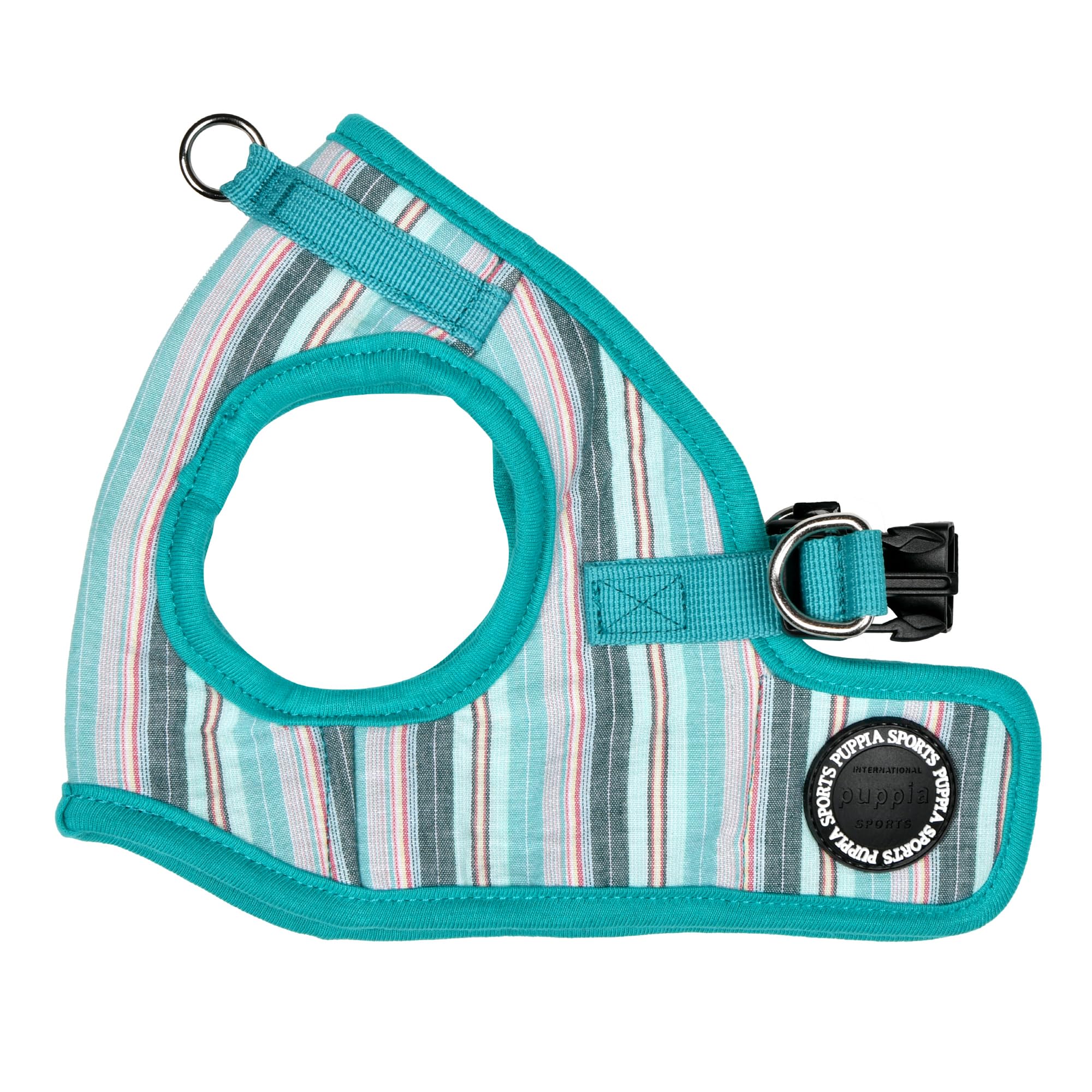 Puppia Theros Dog Vest Harness B (Step-in) Fashionable Striped Pattern Spring Summer Harness for Small and Medium Dogs, Aqua, Small