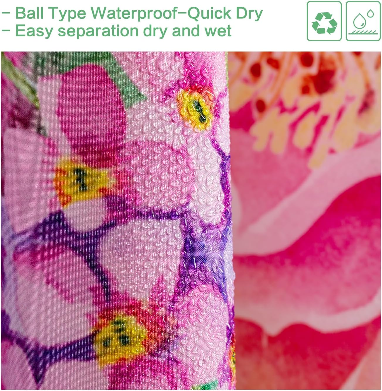 Floral Shower Curtain, Watercolor Flowers Shower Curtain Summer Blooming Flowers Painting Shower Curtain Sets Waterproof Polyester Fabric Machine Washable Home Farmhouse Decor Bath Curtain