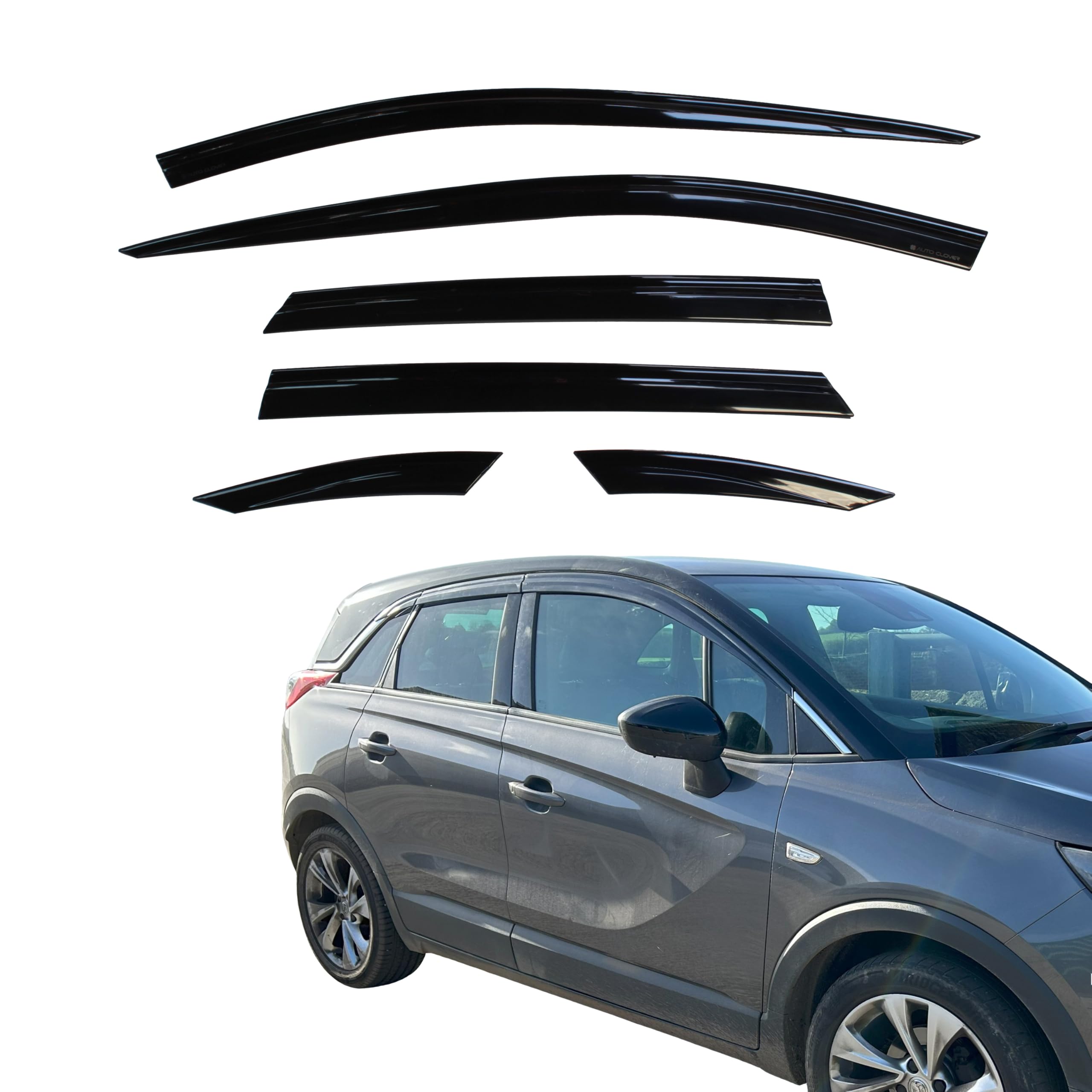 AUTO CLOVER Juego de deflectores de viento para Opel Crossland X 2017+ (6 piezas)