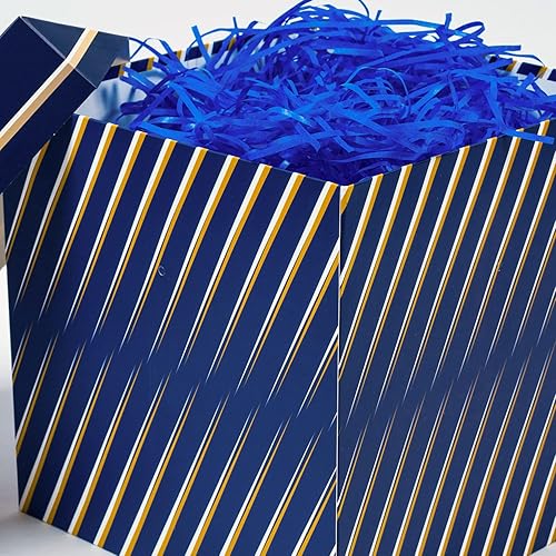 Miniatura 3 de Elephant-package Caja de regalo azul mediana de 8 pulgadas con tapa, cinta y relleno de papel, caja de regalo plegable, para hombres, padre,