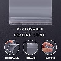 Vista 3 de Bolsas de plástico pequeñas, 300 unidades de mini bolsas, 3 tamaños surtidos, bolsa transparente para joyas con cierre, bolsa transparente, bolsas