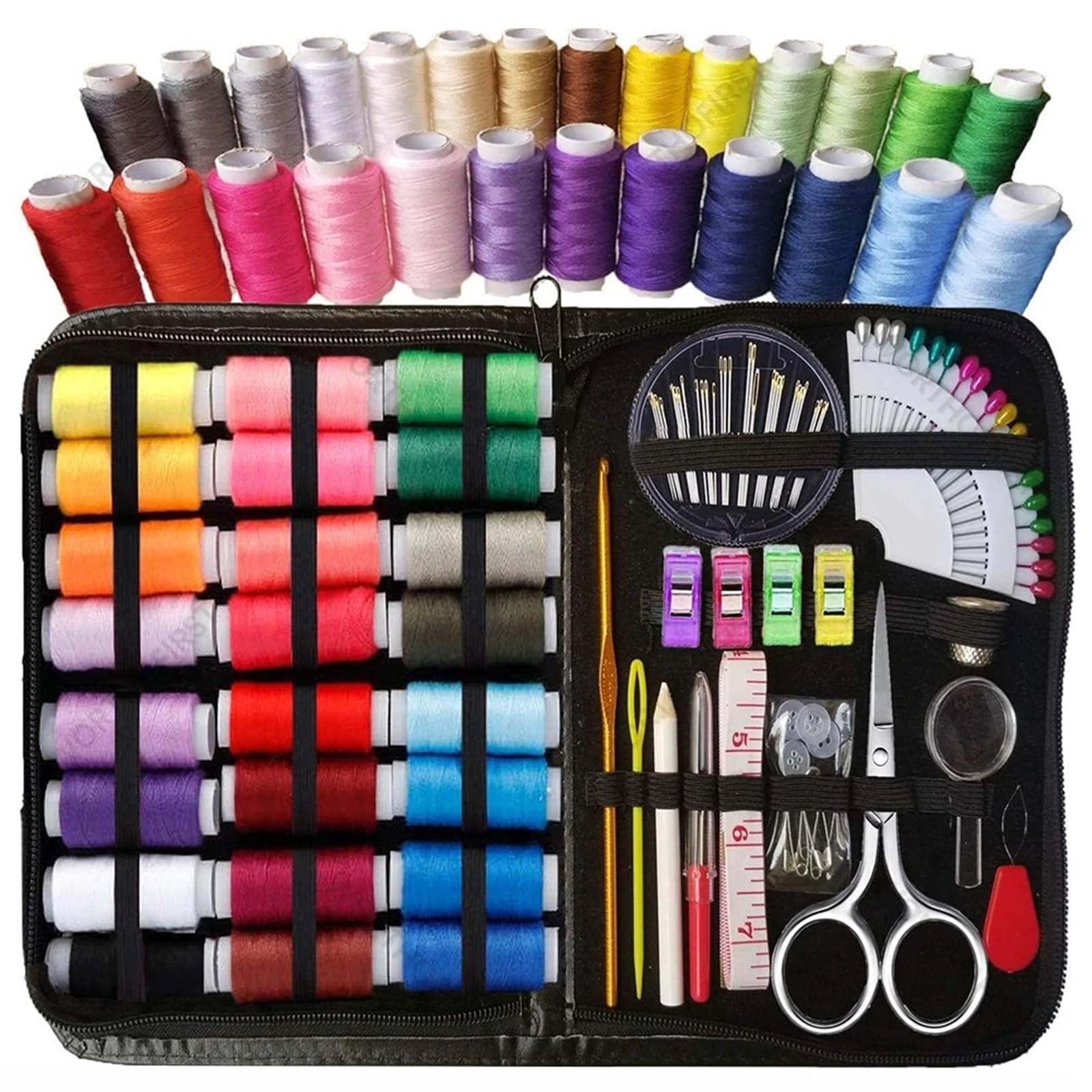 Juego de caja costura multifuncional for bricolaje, portátil, for coser a mano, herramientas bordado, accesorios for el hogar Kit de costura de viaje(200Pcs)