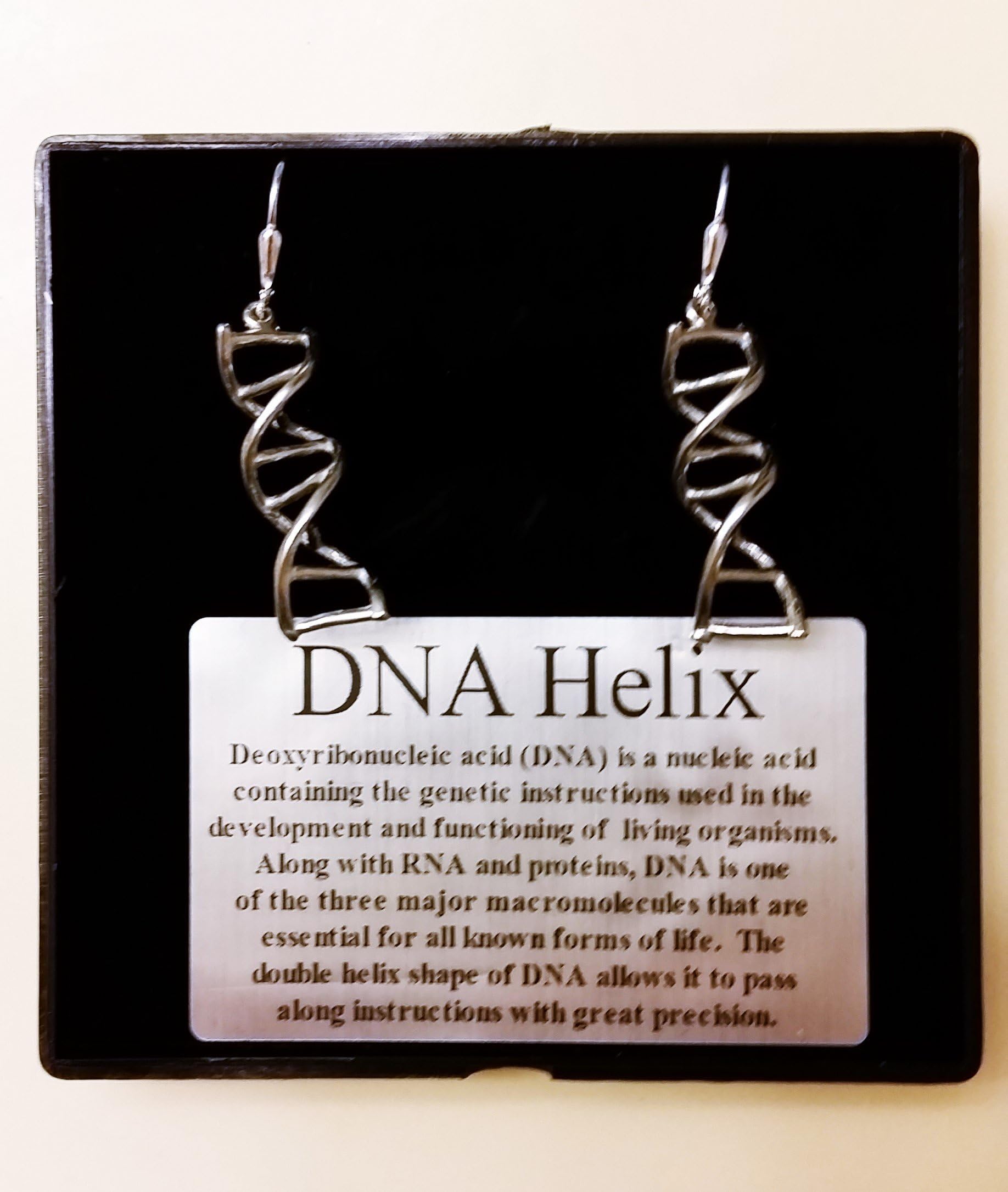 DNA Earrings (Pewter) sterling silver leverbacks