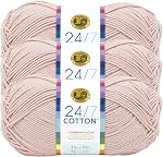 Lion Brand Yarn 24/7 Cotton, Lightweight for Knitting, Crocheting, and Crafts, 1 Pack, Eggplant