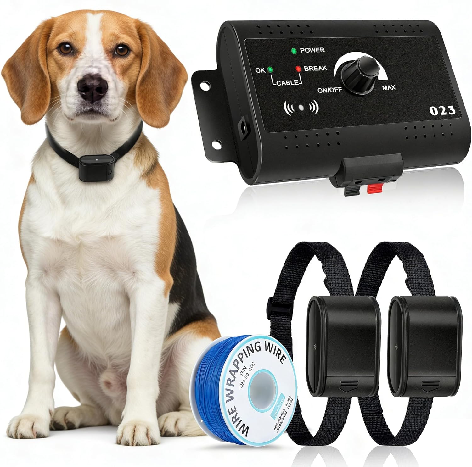 Electric Fence for Dogs, Underground Dog Fence System, Rechargeable Upgraded Electric Dog Fence with 2 Rechargeable Waterproof Collars, Tone & Shock Correction, 984Ft Underground Boundary