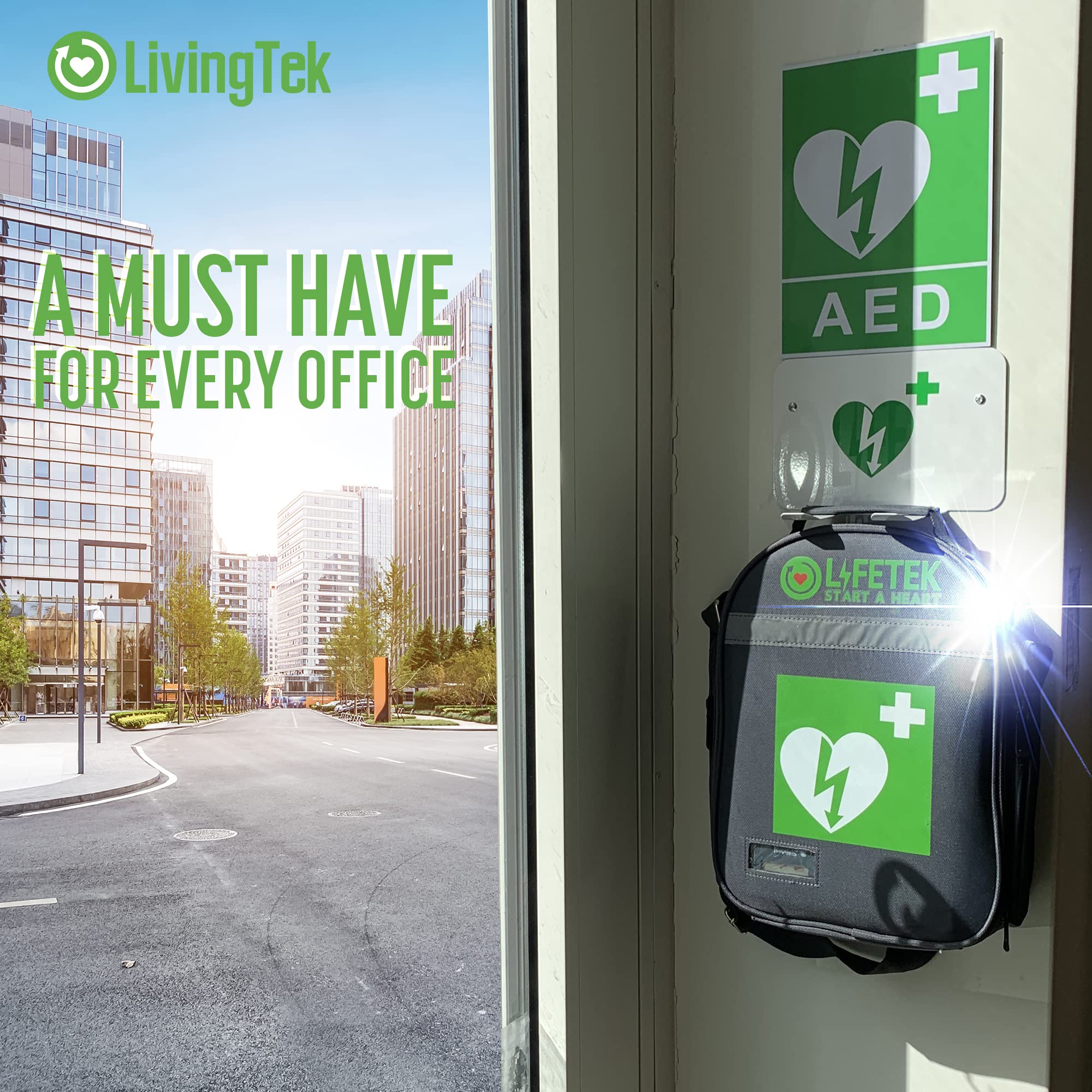 LivingTek Metall Wandhalterung für Defibrillator AED/DAE inkl. Befestigungsschrauben LivingTek Metall Wandhalterung für Defibrillator AED/DAE inkl. Befestigungsschrauben