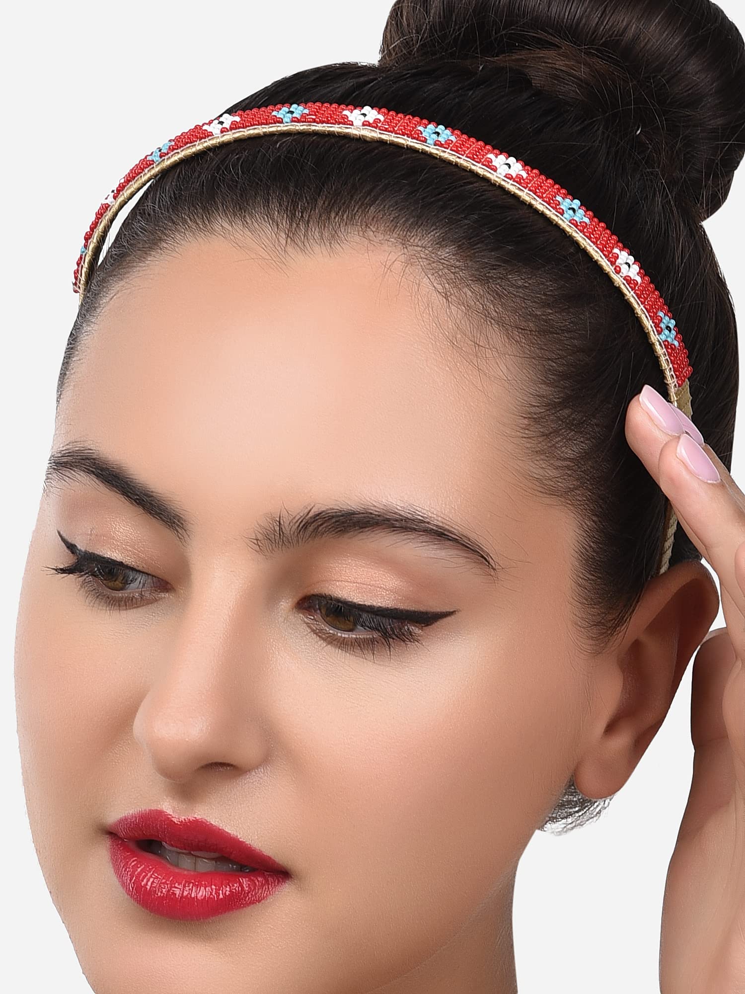 Set of 2 Contemporary Beads HairBands for Women
