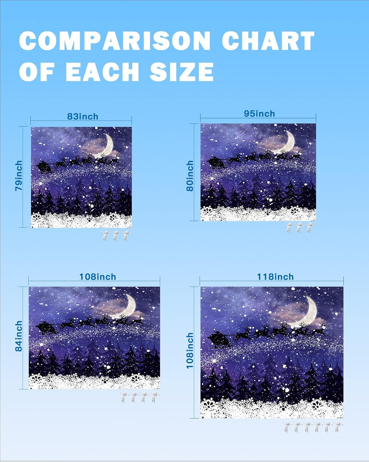 Beach Blanket, Christmas Elk with Santa Claus Xmas Tree in Winter Night Purple Beach Mat 95"x80" Large Picnic Blanket,Sandproof Waterproof Outdoor Beach Blankets for Travel Camping Hiking