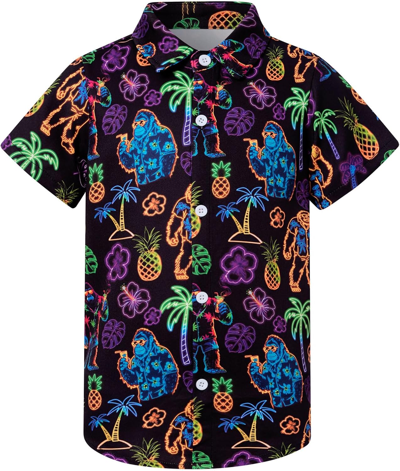 2-10T Boys Novelty Hawaiian Short Sleeve Button Down Dress Shirt