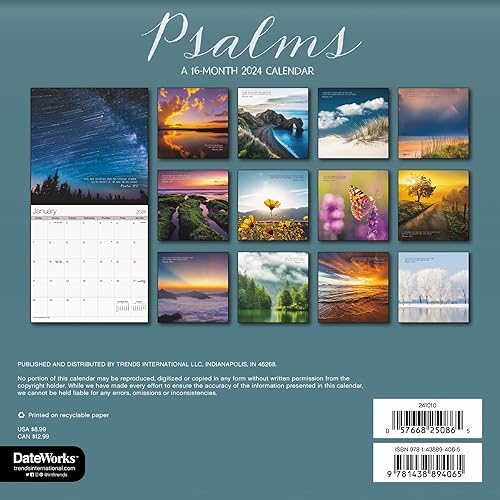 Miniatura 2 de Calendario de salmos 2024  Paquete de mini calendario cristiano de lujo 2024 con más de 100 calcomanías de calendario (regalos religiosos,