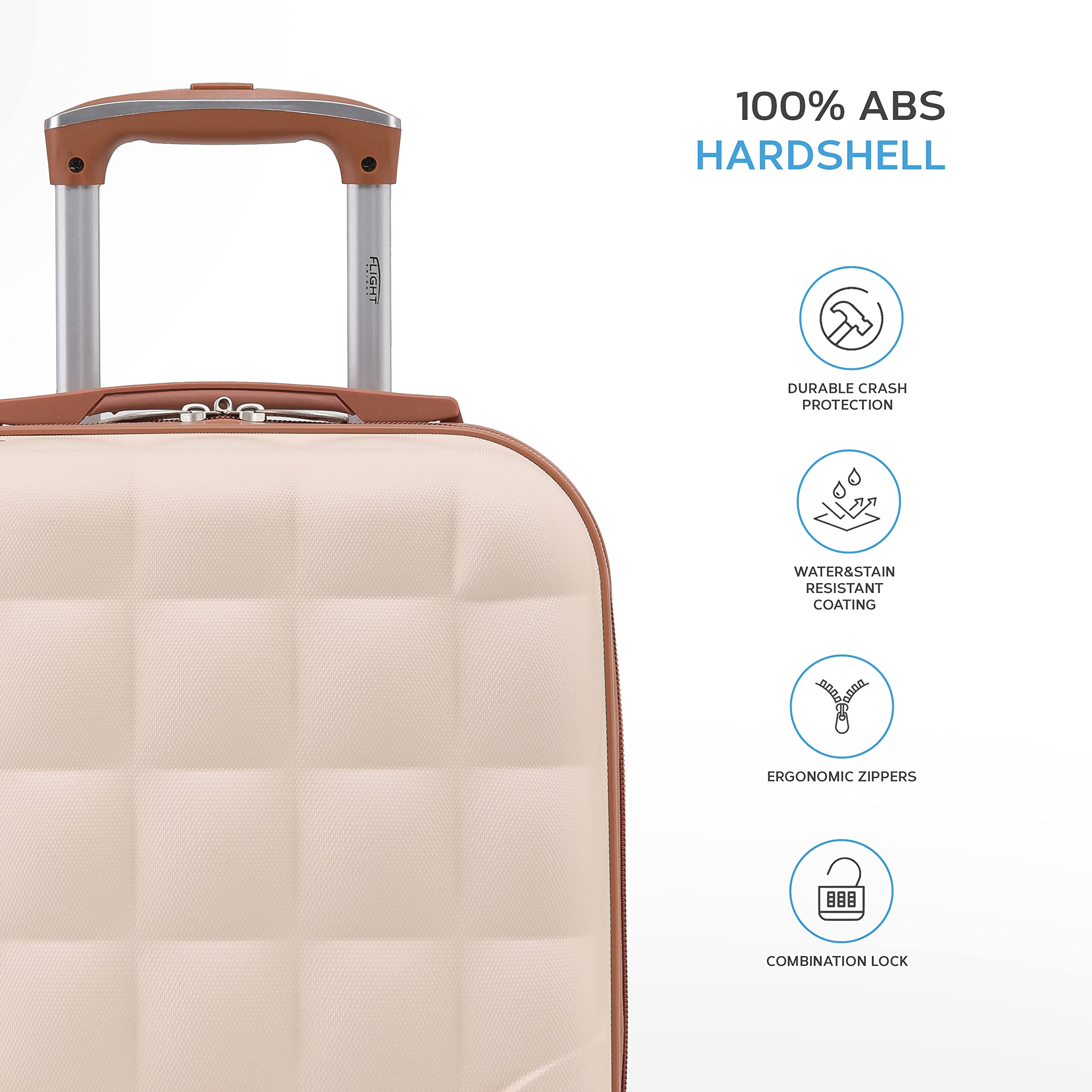 Flight Knight Bubble Suitcase - Ryanair easyJet Jet2 Approved - 8 Wheel Carry Cabin Hardcase 45x36x20cm