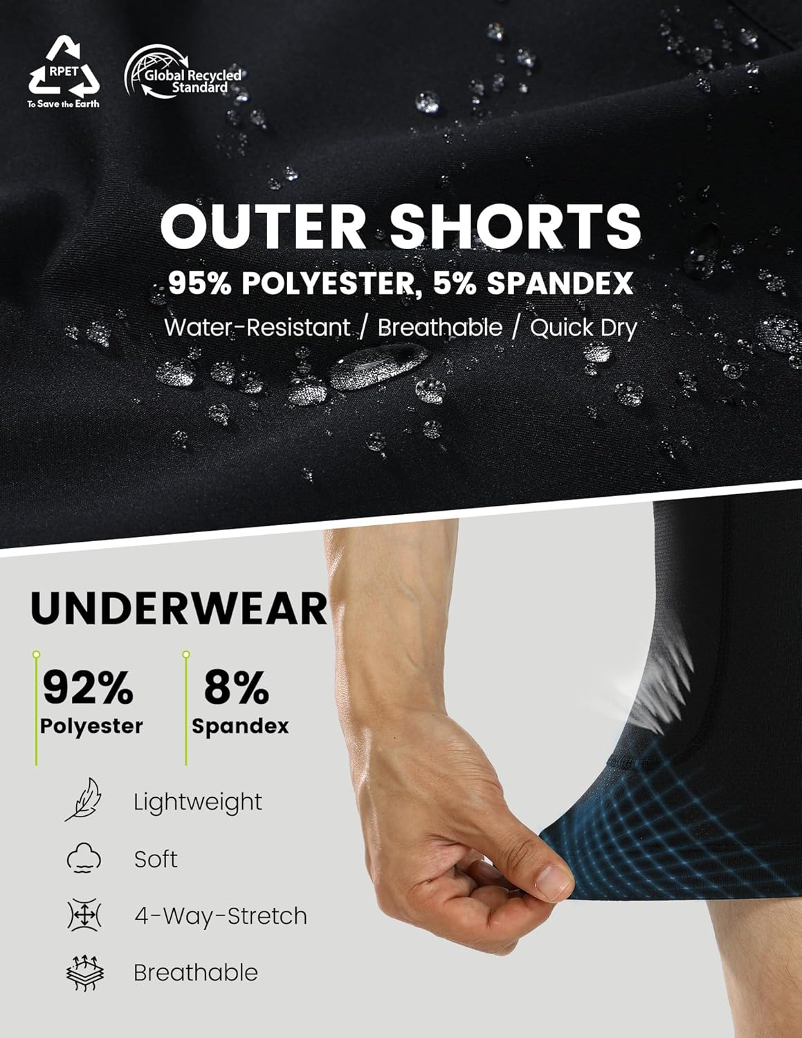 Nepest Mens Mountain Bike Shorts 3D Padded MTB Shorts Bicycle Biking Biker Baggy Cycling Shorts with Zipper Pockets - Image 7