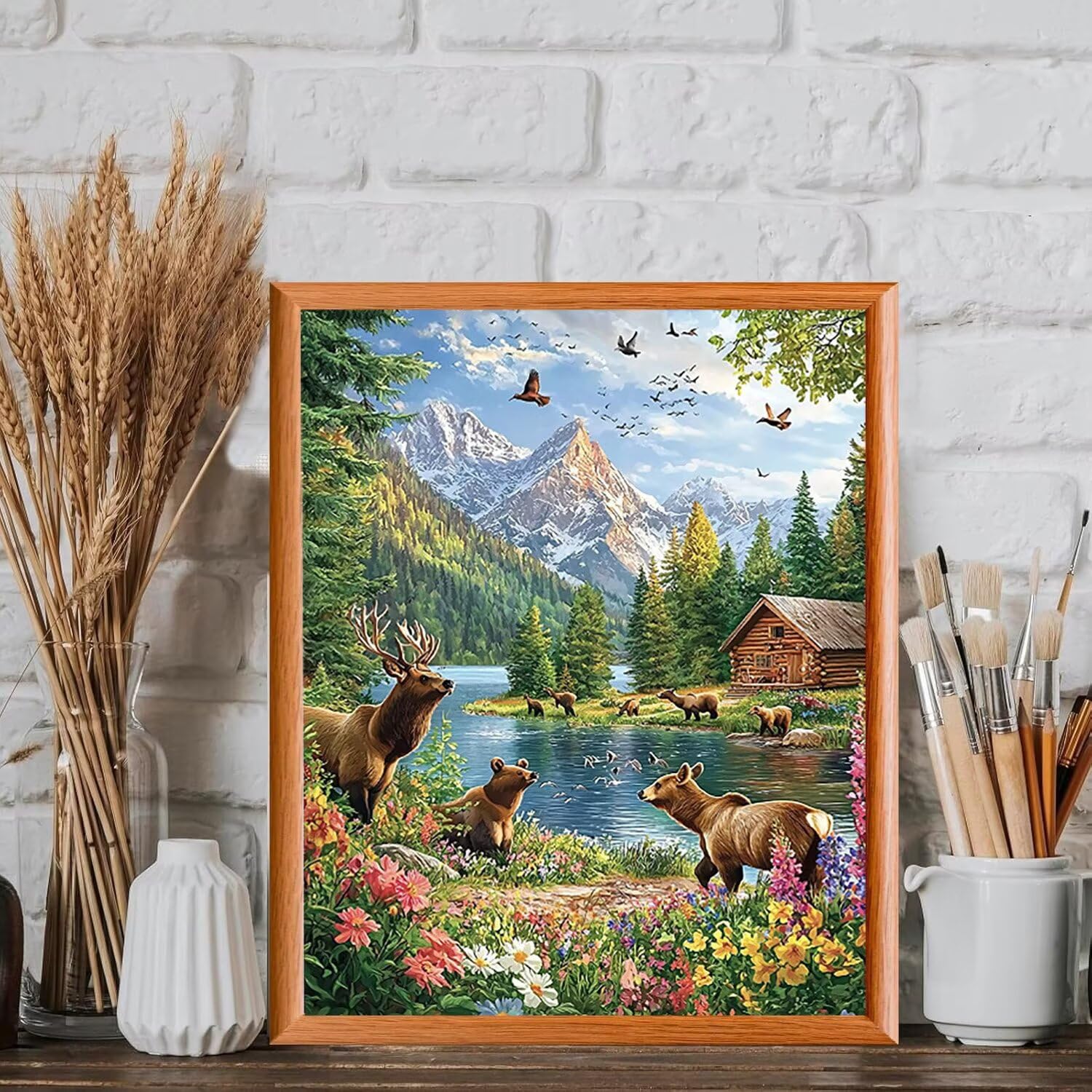 WEISHIWE Paesaggio animale Dipingere con i Numeri per Adulti, 70x90cm a-164 | Paint by Numbers Kit con Pennelli e Acrilico Pigmento, Fai da te Olio La Pittura di Numeri Kit, Decora la Casa, senza Cornice