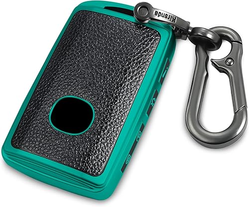 Funda para llavero Mazda, funda con textura, con llavero de metal, carcasa para llavepiel, 4 botones para Mazda 3, Hatchback, CX-5, CX-30, CX-9,