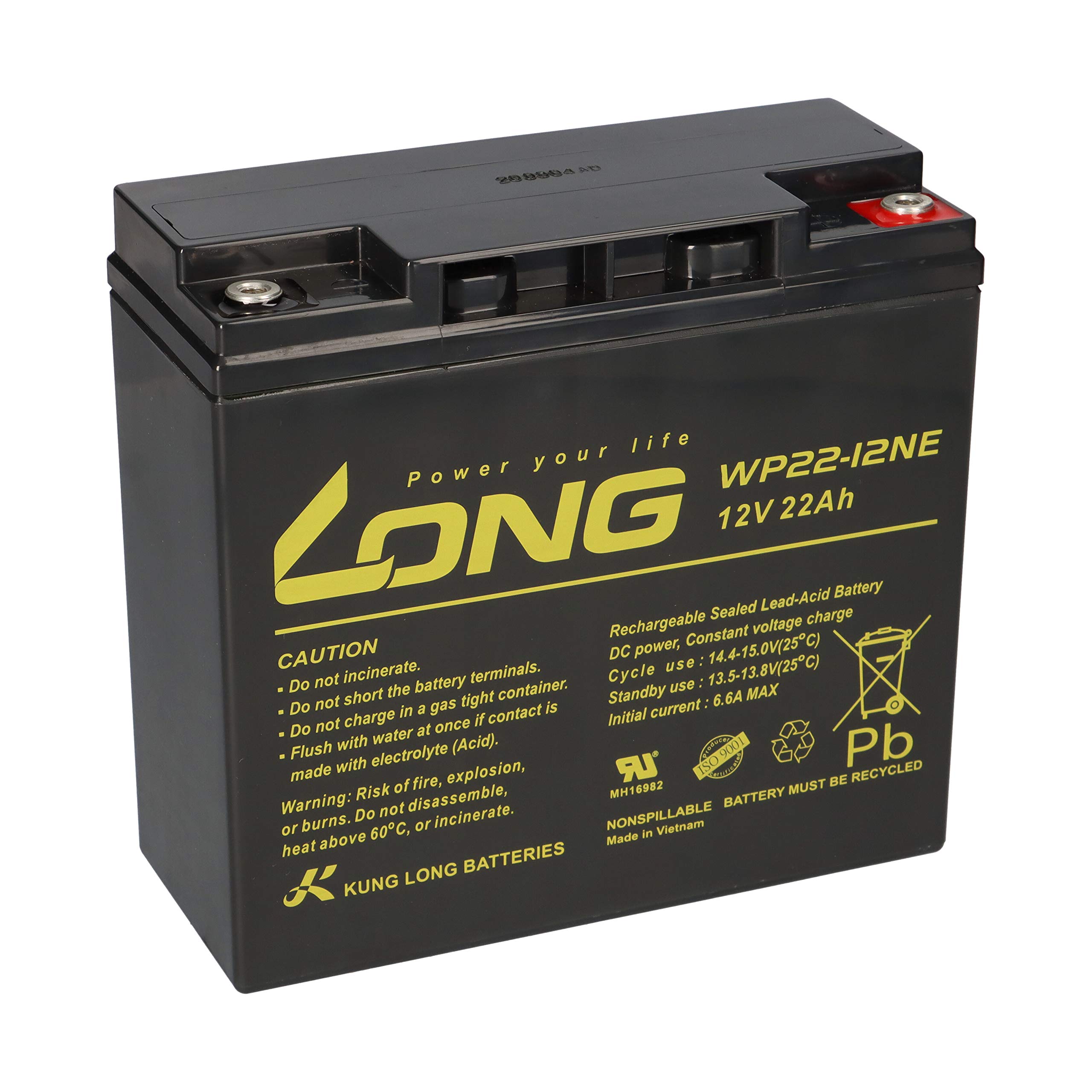 Blei Akku WP22-12NE 22Ah 12V zyklenfest AGM Batterie ersetzt 17Ah 18Ah 19Ah 20Ah 23Ah Long M6 Innengewinde AKKUman Edition
