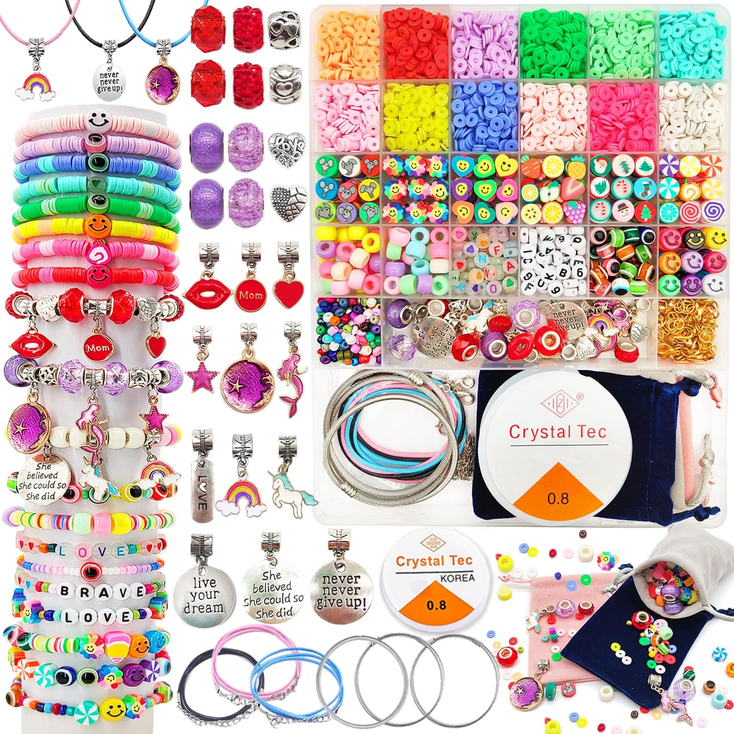EDsportshouse Assorted Beads for Bracelet Making Crafts