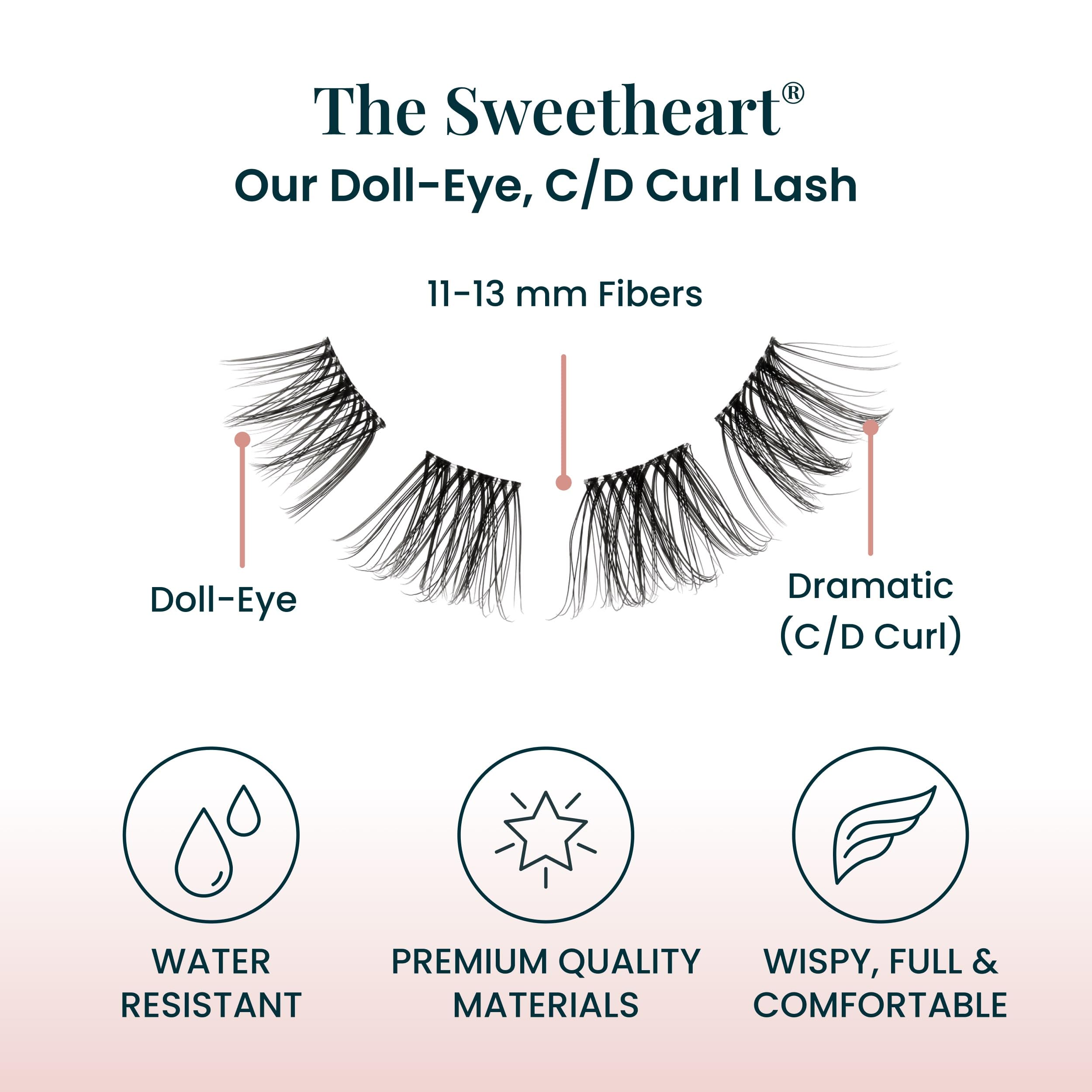 Wimpernverlängerungen Set mit 3 Wimpern-Sets für Frauen, professionelle Qualität, falsche Wimpern zu Hause