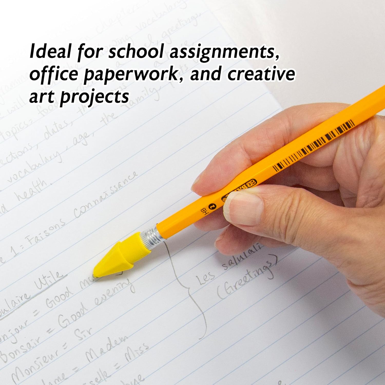 BAZIC Products Neon Eraser Top, Latex-Free Pencil Top Erasers with Arrowhead Caps, Non-Toxic Erasers for Kids, Students, Teachers, Classroom, Art, Homework & School Supplies, 20/Pack, 24-Pack