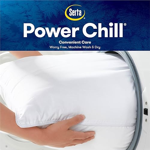 Miniatura 6 de Serta Power Chill - Juego de 2 almohadas de tamaño estándarqueen, refrescante, alternativa de plumón para dormir de lado, estómago o de espalda,