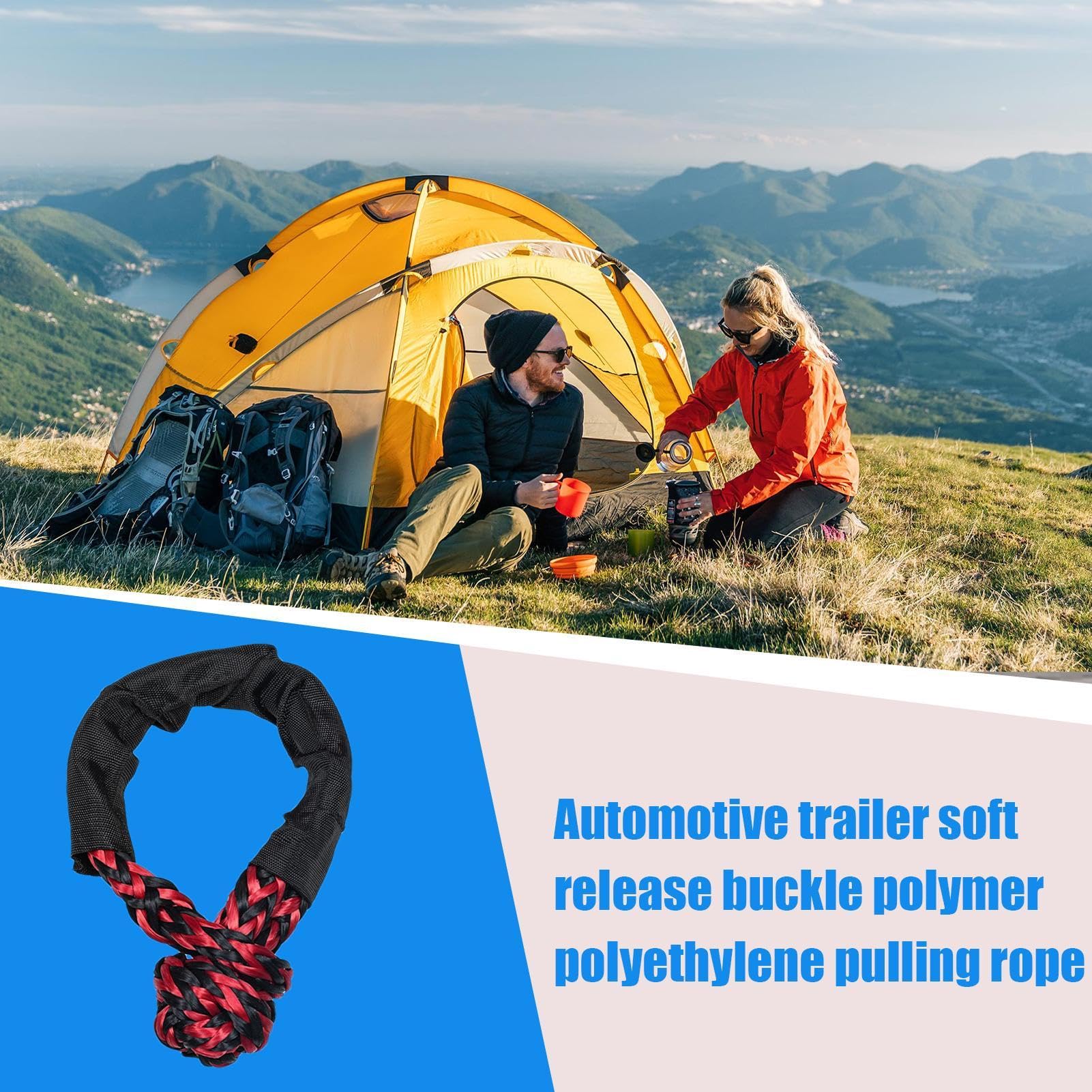 Sangle de remorquage de récupération Manille souple synthétique résistante à la rupture de 41 000 lb Manilles robustes de 1/2 po x 22 po avec manchon de protection for la Sangle de remorquage de récupération Manille souple synthétique résistante à la rupture de 41 000 lb Manilles robustes de 1/2 po x 22 po avec manchon de protection for la