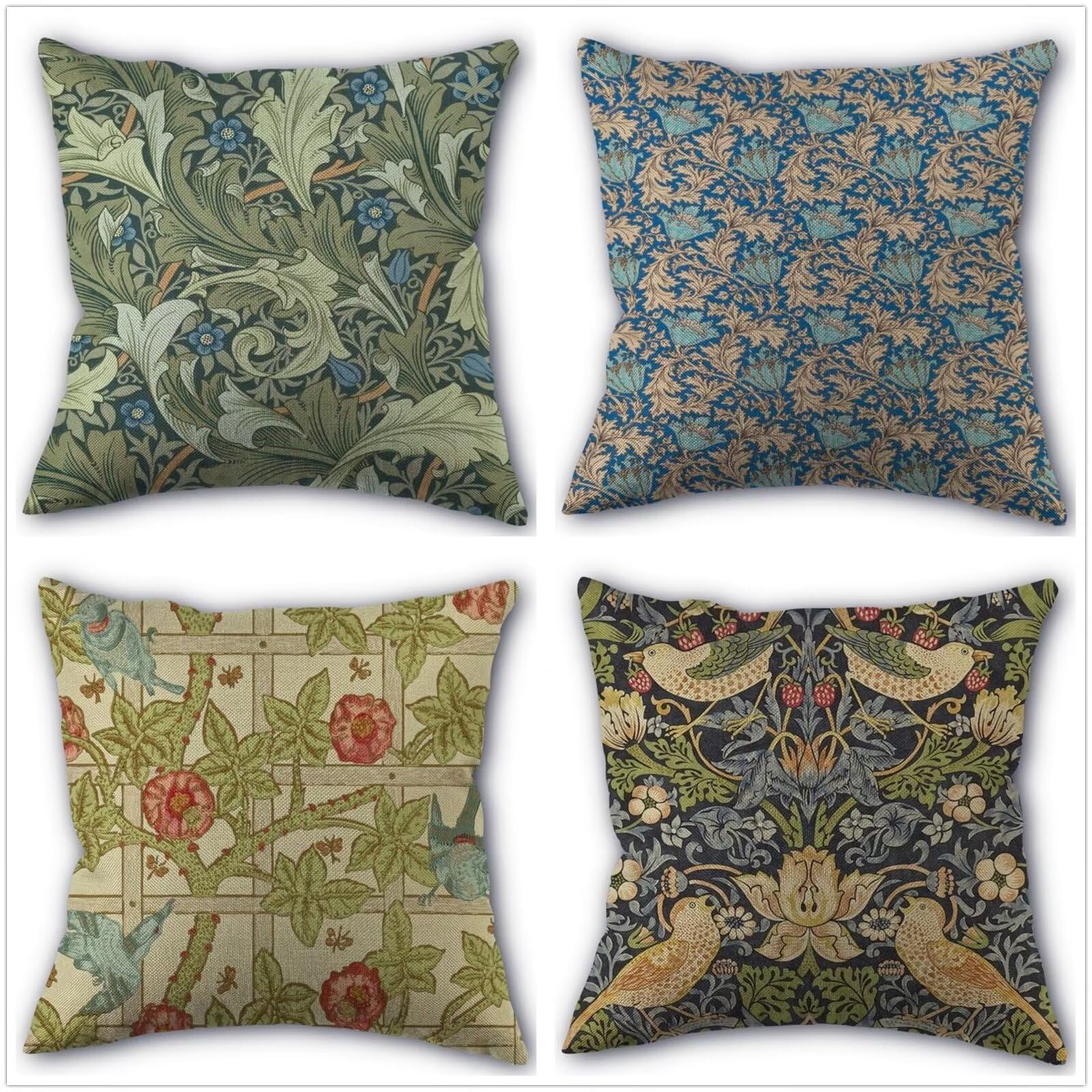 verde de la vendimia 4 pcs Fundas de Cojín,50x50cm Square Double Sided Super Soft Cojines Navideños,Funda Almohada Decorativa para Invierno,para Sofá Coche Cama Sillas Decoracion Hogar Cojines P1-140