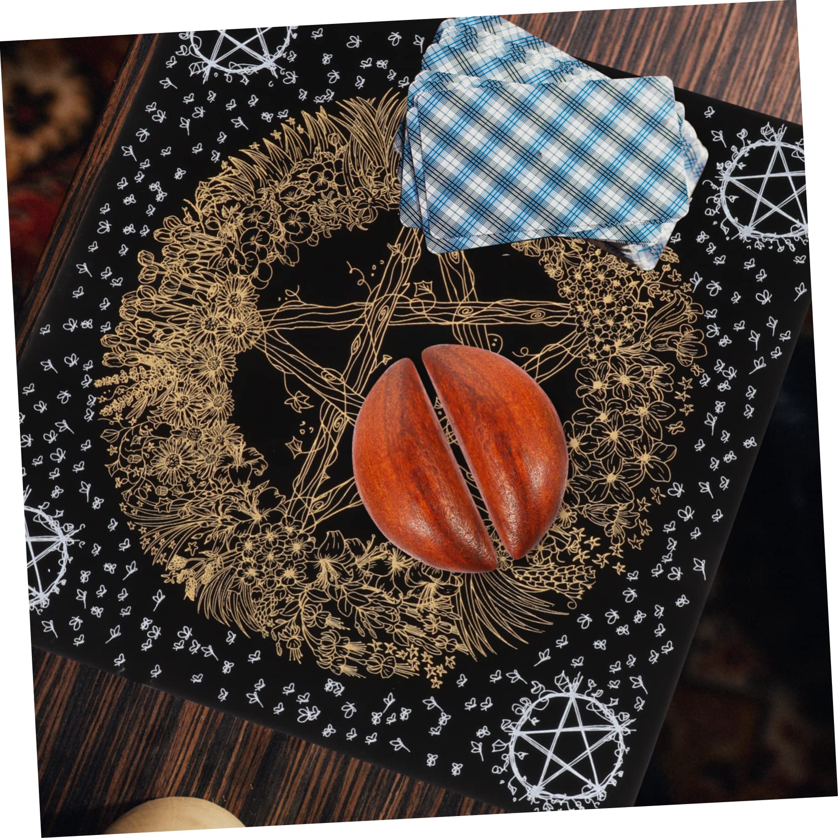 HOOTNEE 1 Pair Sacred Gua Cup Decor The Wiccan Supplies Divination Cup Communion Buddhist Divination Game Wood Holy Cups Wealth Ornament Spiritual Answer Tool Home