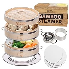 Three Way Cut Bamboo Steamer Kit